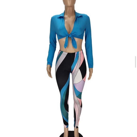 Tye me up top & Striped Leggings - Picture 6 of 13